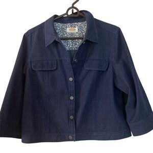 Talbot large petite denim cropped chambray jacket